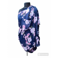 Duża sukienka plażowa - eleganckie PAREO XXL szyfon różowa orchidea